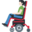 man in motorized wheelchair, light skin tone